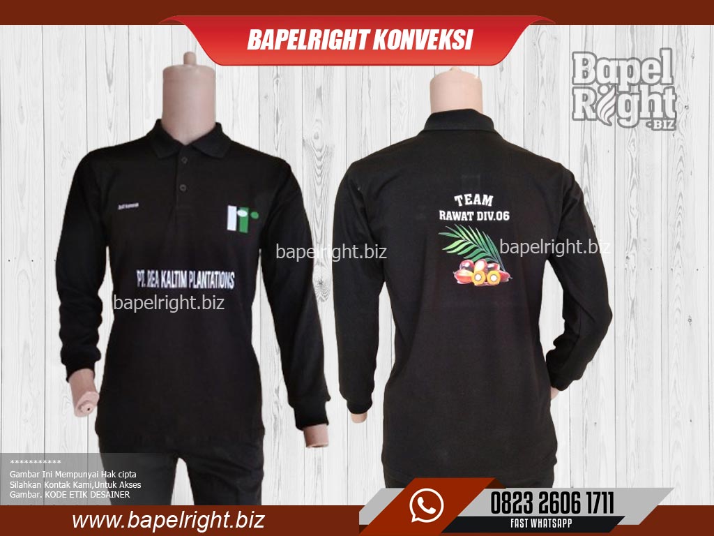 Desain Kaos Kerah Lengan Panjang
